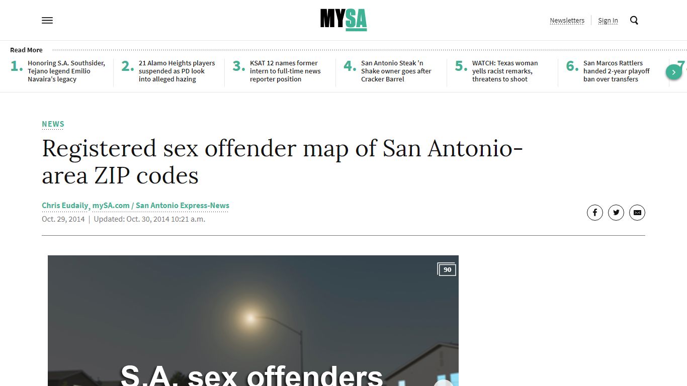 Registered sex offender map of San Antonio-area ZIP codes - mySA