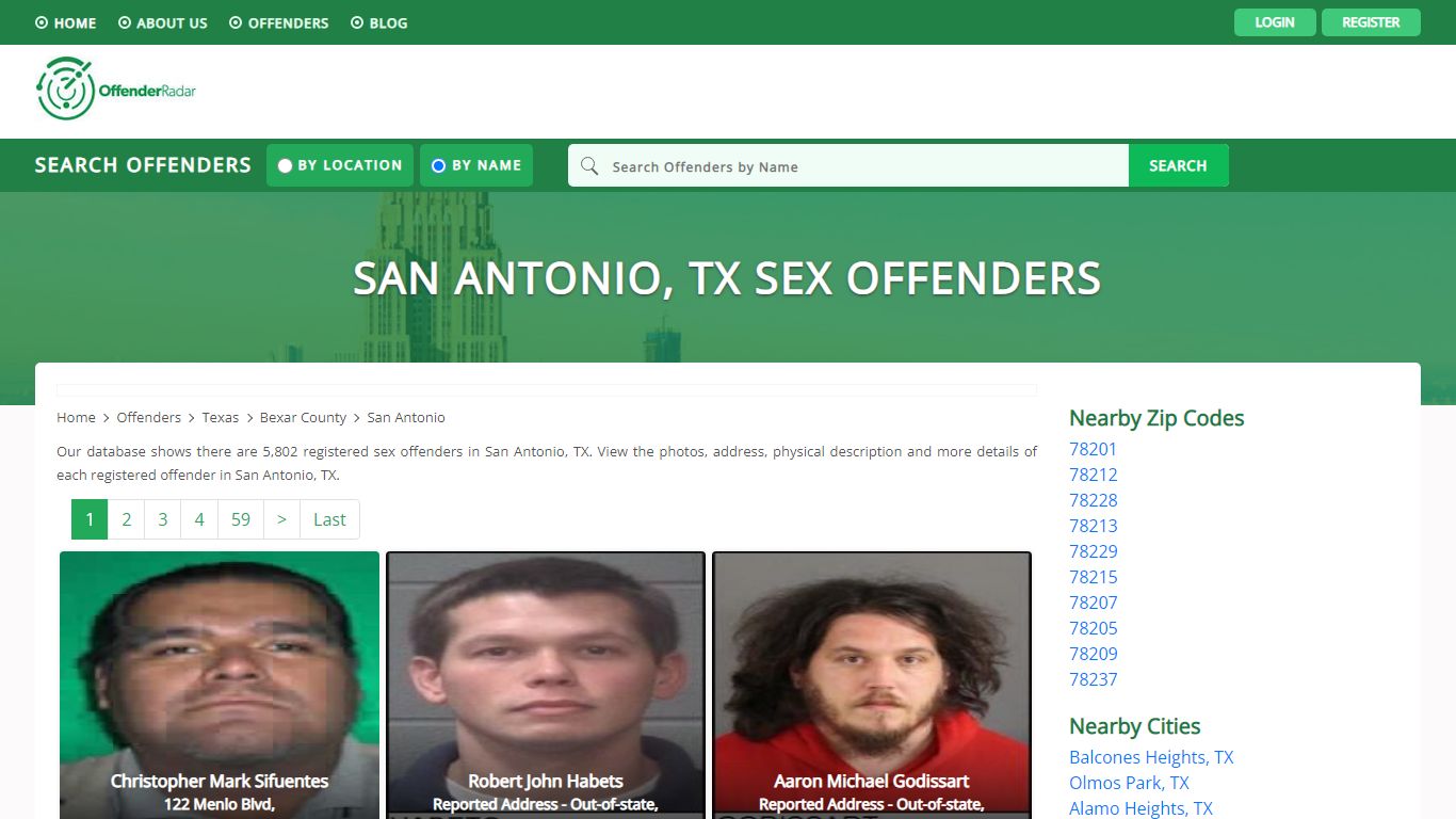 San Antonio, TX Sex Offenders Registry and database at Offender Radar